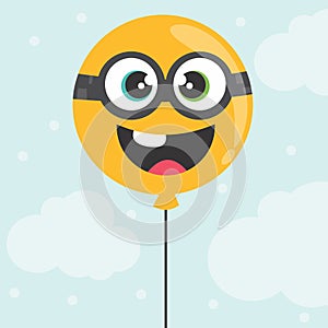 Design of yellow minion ballon in a soft colour background for any template and social media post