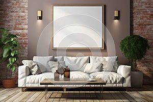 Design your dream living room Background frame mockup, copy space
