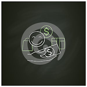 Designate guilt-free spending money chalk icon