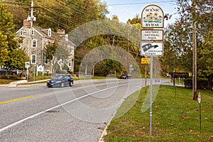 a designated historic national road on the east banks of Patapsco river