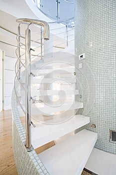 Designed stairs in shining interior