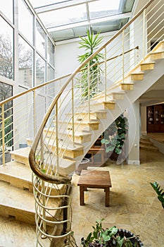 Designed stairway in luxury villa photo