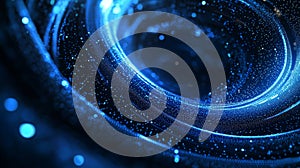 Designed for technology, this abstract blue background frame features geometric shapes alternating with dots particles molecules