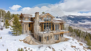 Designed for the ultimate mountain living experience this highaltitude home features a sy roof and secure foundation to photo