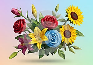 Are designed using a polygonal, low-poly style, emphasizing angular