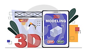 Designer 3d modeling vector concept