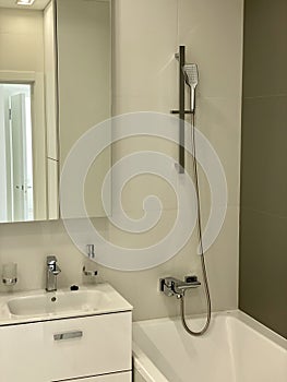 Designer bathroom in white style