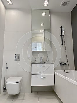 Designer bathroom in white style