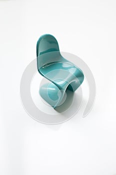 Designer Blue Panton chair on white