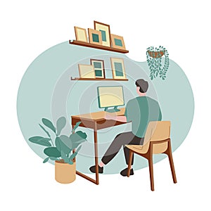 Designer Characters Working on Computer Coding, Programming Website Creating Software or Application