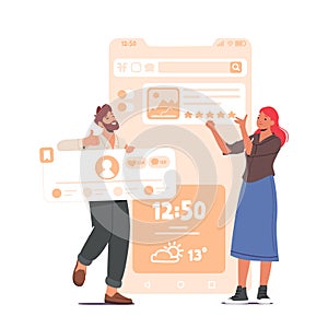 Designer Characters Working On Website Or Application. Ui Ux Design And Programming Mobile Application Illustration