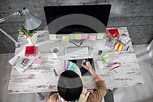 Designer choose color for patterns