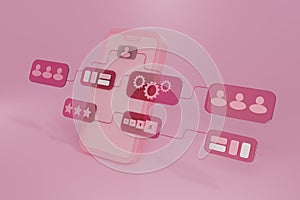 Designer data process development data prototype interface flow chart smartphone application, smartphone mockup creat user