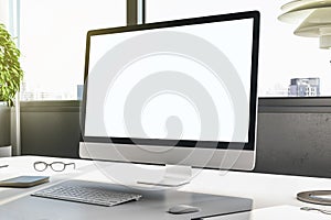 Designer desktop with empty screen