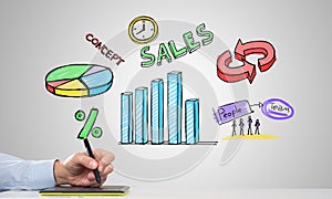 Designer draw infographs