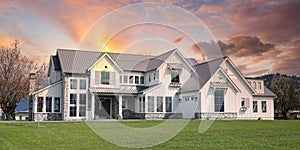 Designer Estate Spacious Country Farmhouse Mansion New Home House Chilliwack Canada Sunny Clouds