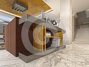 Designer fashionable console in the style of art Deco decor and