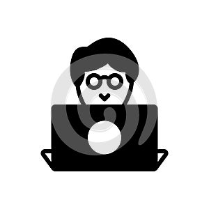 Black solid icon for Designer, programmer and user