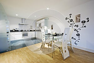 Designer kitchen and dining room