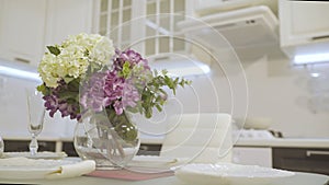 Designer white kitchen.. Designer kitchen. White kitchen interior