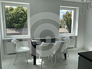 Designer new kitchen in white style