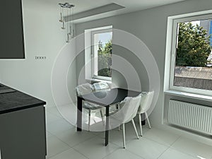 Designer new kitchen in white style