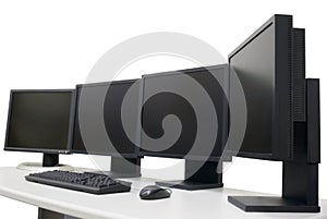Designer's workplace with monitors
