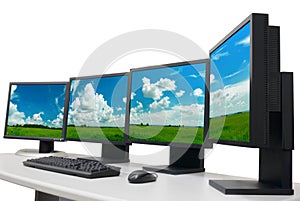 Designer's workplace with monitors