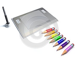 Designer tools. Pen tablet