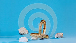 Gold Plated Kada Vintage Bangles Golden with Patch Work