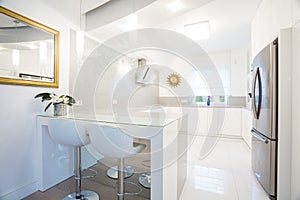 Designer white kitchen interior