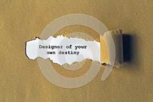 designer of your own destiny on paper
