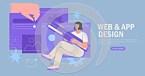 Designers working on website or application, ui ux design and programming