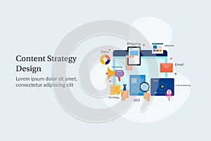 Designing an actionable content marketing strategy including seo, social media and email marketing.