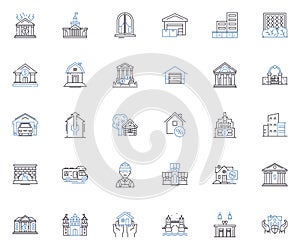 Designing line icons collection. Creativity, Aesthetics, Innovation, Sketching, Ideation, Prototyping, Branding vector