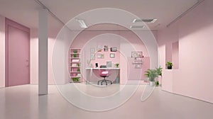 Designing and Showcasing Products on a Pink Wall with a Sleek Floor