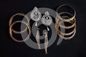 Designs of Earrings and bangles set