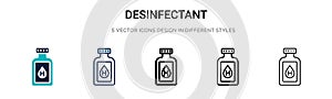 Desinfectant icon in filled, thin line, outline and stroke style. Vector illustration of two colored and black desinfectant vector photo