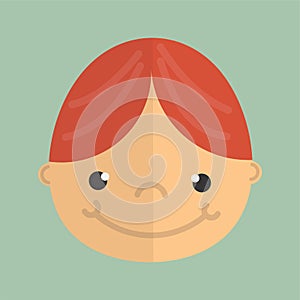Design of a red hair boy in a soft colour background for any template and social media post
