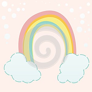 Design of a rainbow in a soft colour background for any template and social media post