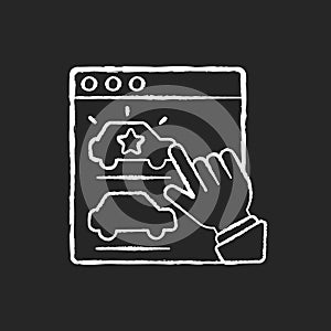 Desirable chalk white icon on black background