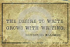 Desire to write Erasmus