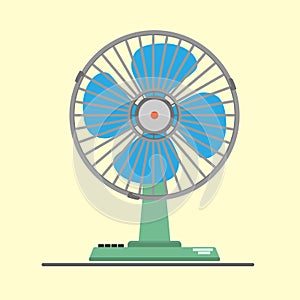 Desk air electric fan flat design