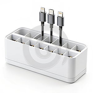 Desk cable organizer on white background