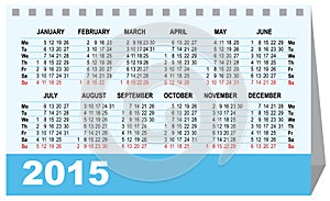 Desk calendar 2015 template