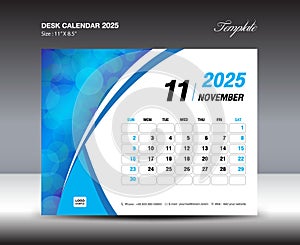 Desk Calendar 2025 year template, November 2025 template, wall calendar 2025 year, Week starts Sunday, Planner design, Stationery