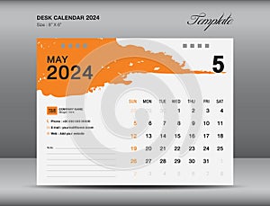 Desk calender 2024 design, May 2024 template, Calendar 2024 template, planner, simple, Wall calendar design, week starts on sunday