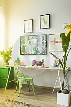 Desk in children`s room