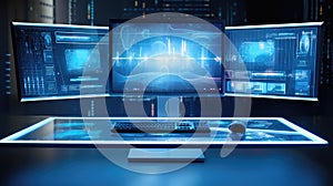 desk computer screen transparent background