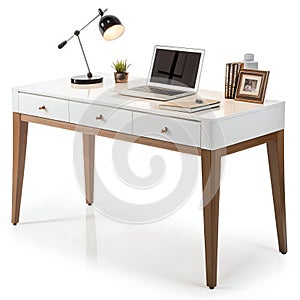 Desk Concept Isolated on White Background photo